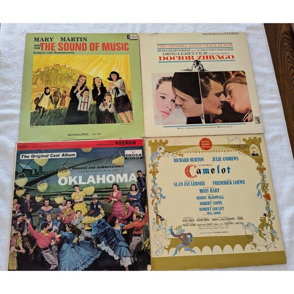 Vtg Bundle of 4 "movie/broadway musicals"LP 33 vinyl records/albums